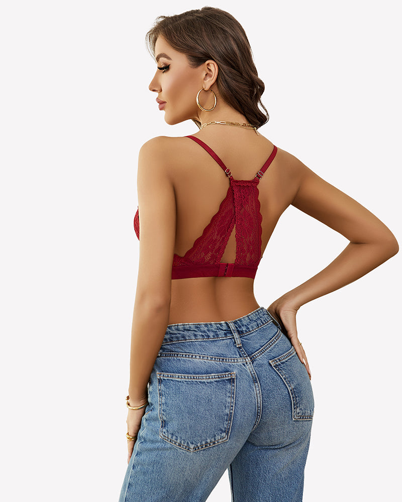 Lace Racerback Wireless Unlined Bralette Bra