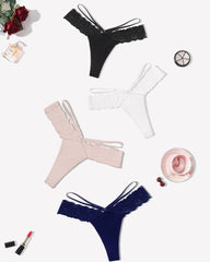 Lace Bikini Panties V Shape Waistband Thongs