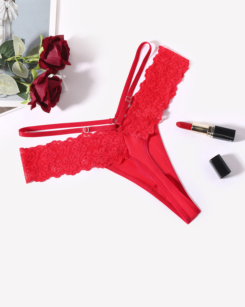 Lace Bikini Panties V Shape Waistband Thongs