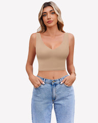 Crop Plunge Tank Tops Camisoles