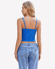 Lace Sleeveless Sweetheart Neck Crop Top