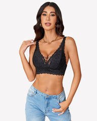 Lace Bralette V Neck Criss Cross Bras