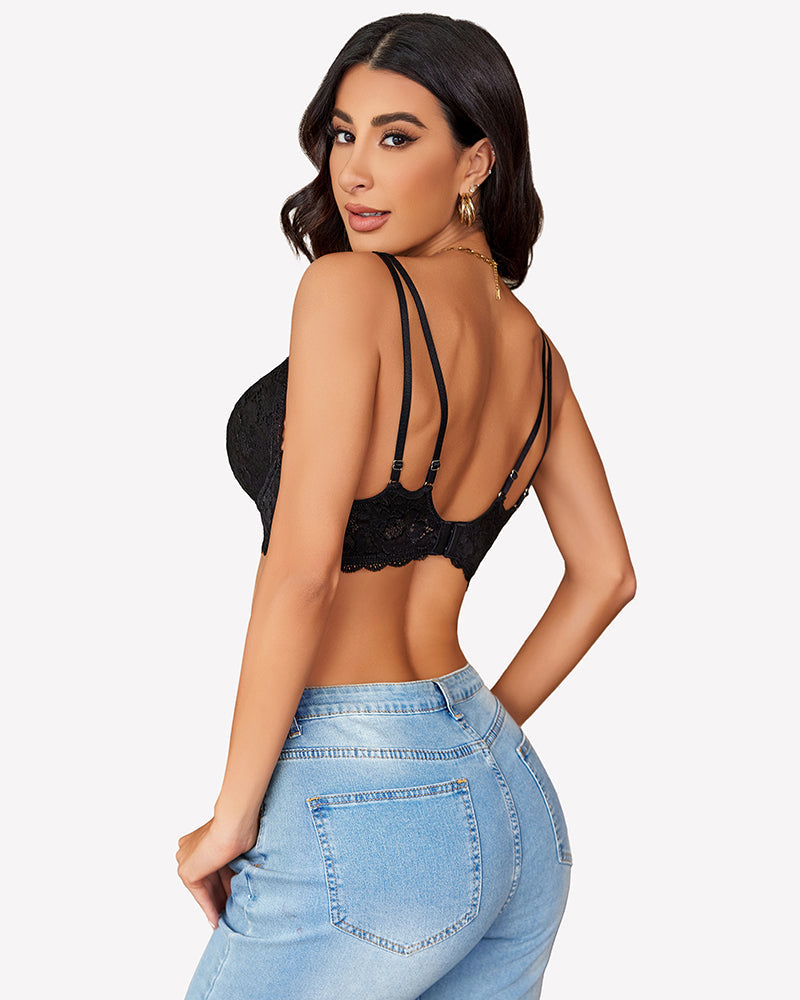 Lace Bralette V Neck Criss Cross Bras