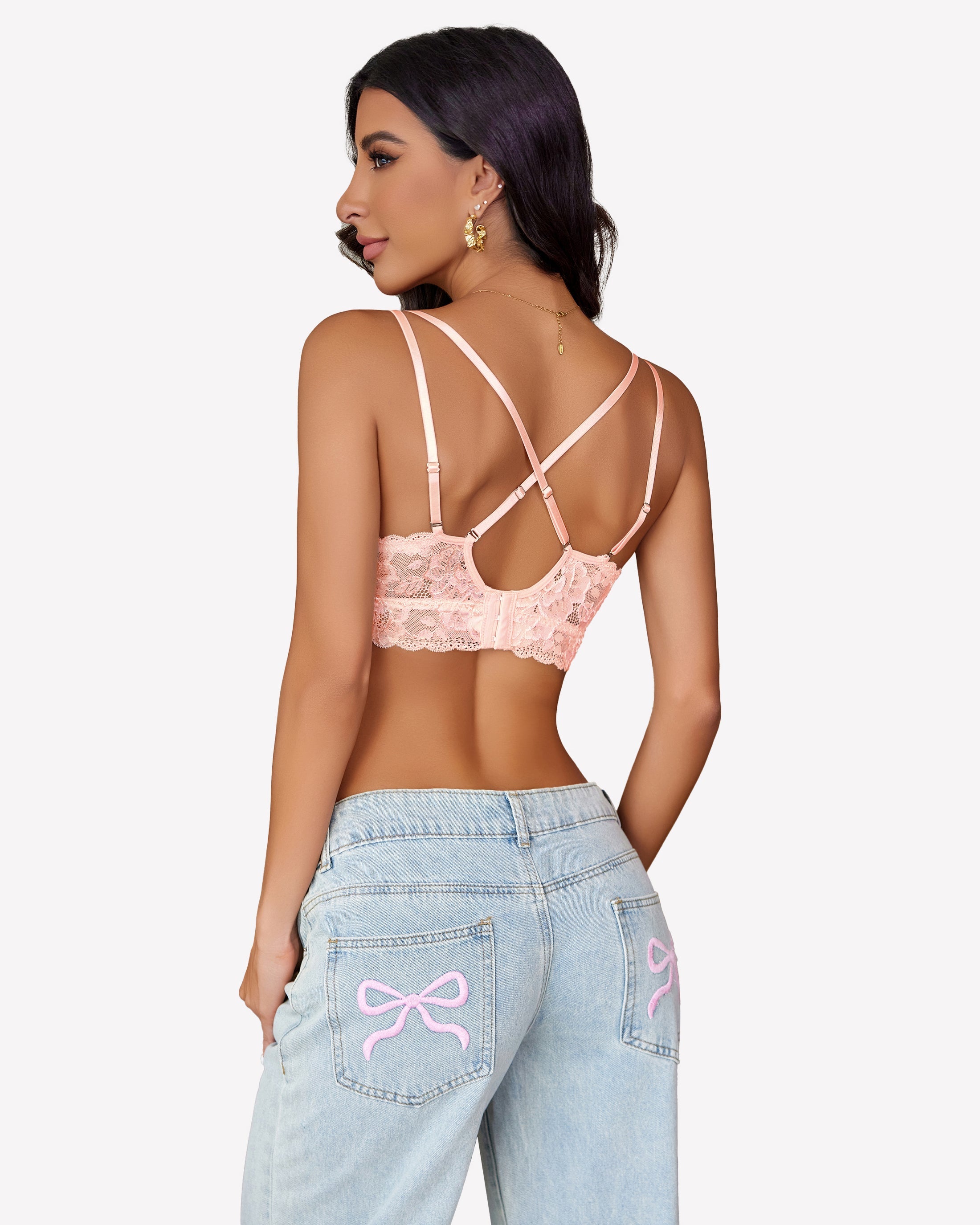 FLace Bralettes Deep V Sexy Bras