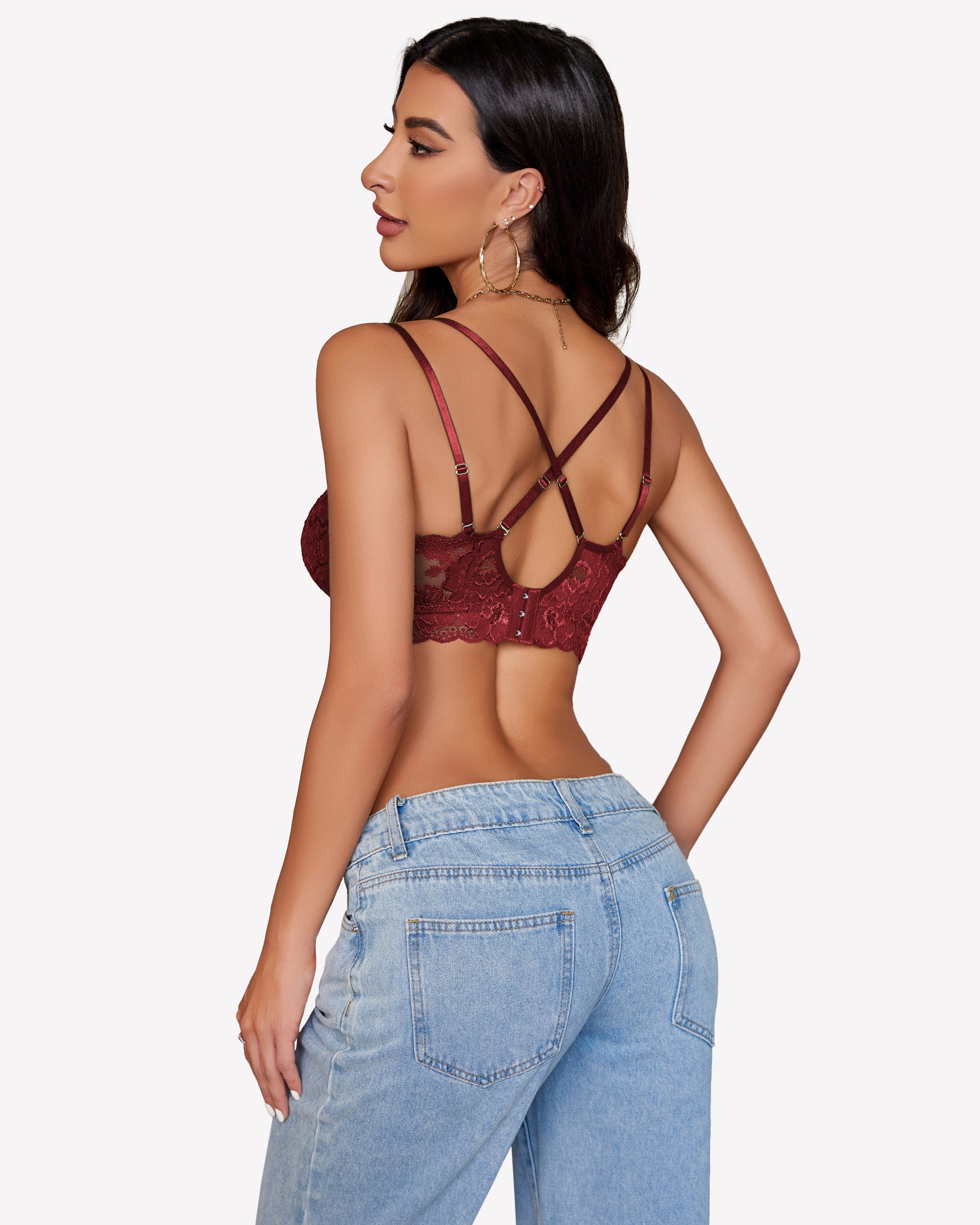 FLace Bralettes Deep V Sexy Bras