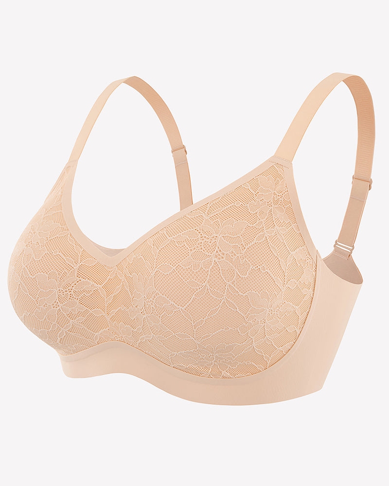 Lace Full Coverage Wireless Padded Seamless Bra