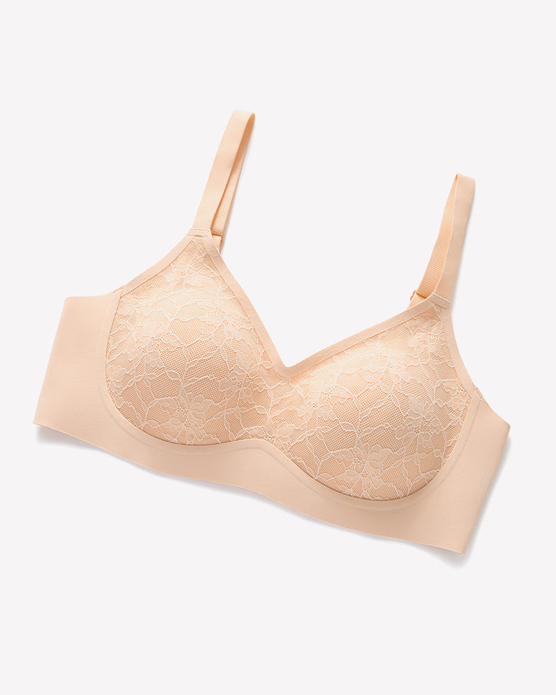 Lace Full Coverage Wireless Padded Seamless Bra