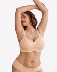Lace Full Coverage Wireless Padded Seamless Bra
