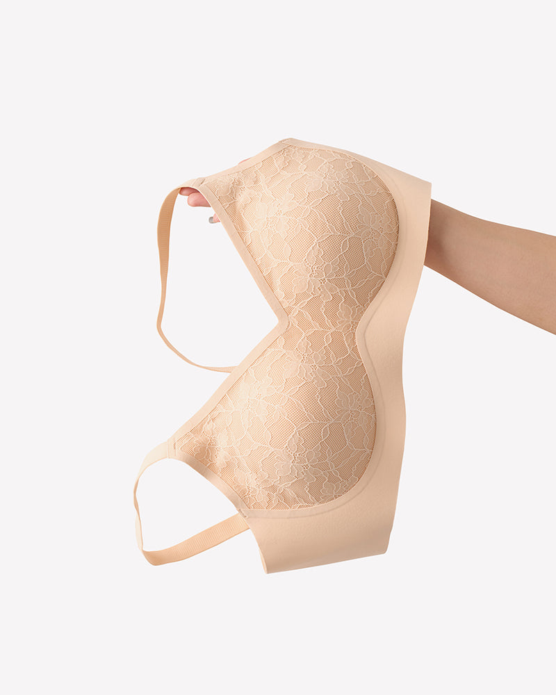 Lace Full Coverage Wireless Padded Seamless Bra