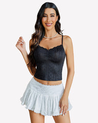 Lace Tank Trim Crop Top