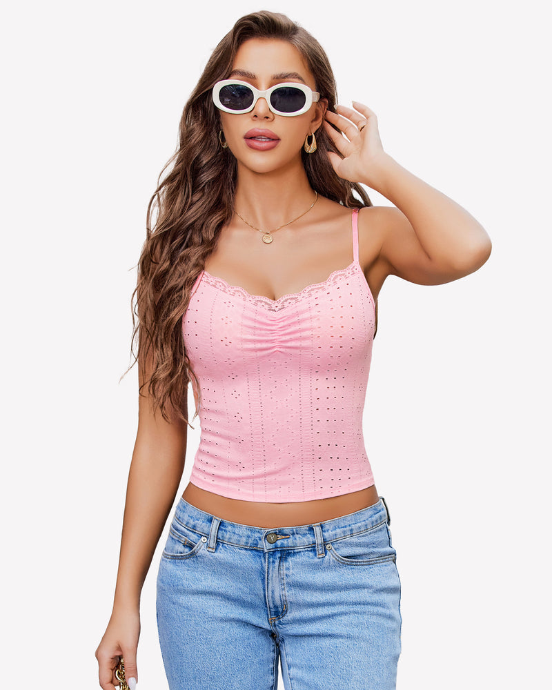 Lace Tank Trim Crop Top