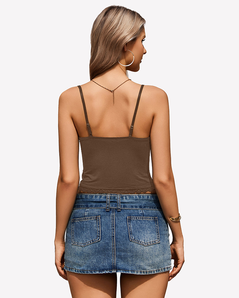 Lace Cami Sexy Y2K Tops