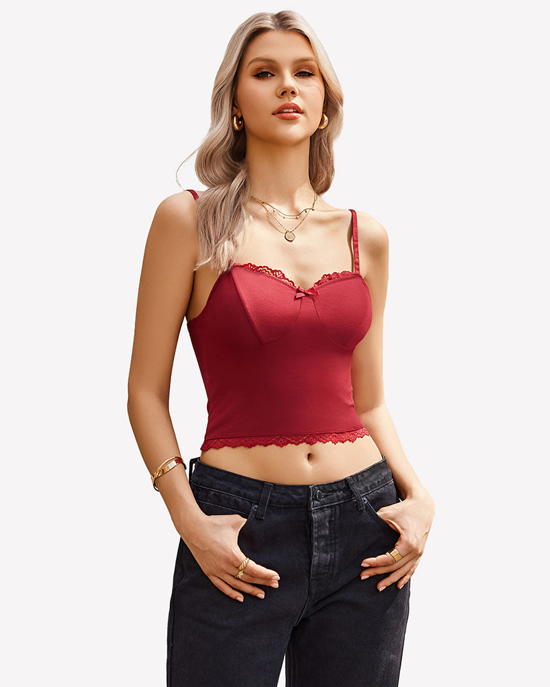 Lace Cami Sexy Y2K Tops
