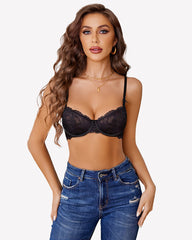 Lace Bra Sheer Underwire Unlined Bras