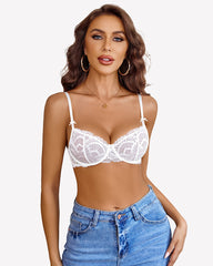 Lace Bra Sheer Underwire Unlined Bras