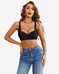 Lace Bralettes Demi Push Up Underwire Bra