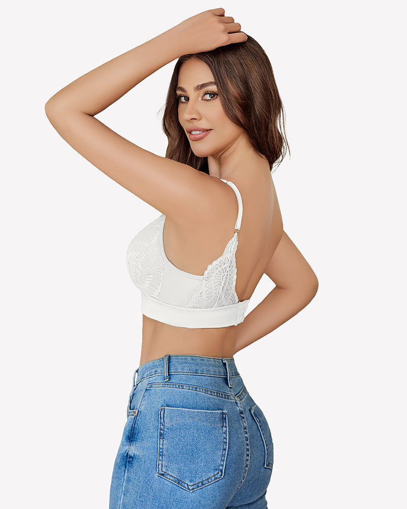 Wireless Bralette Mesh V Neck Bra