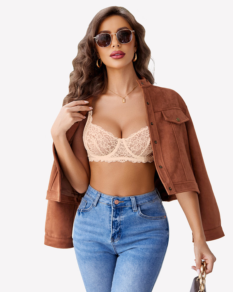 Lace Underwire Bra Mesh Unlined Bra