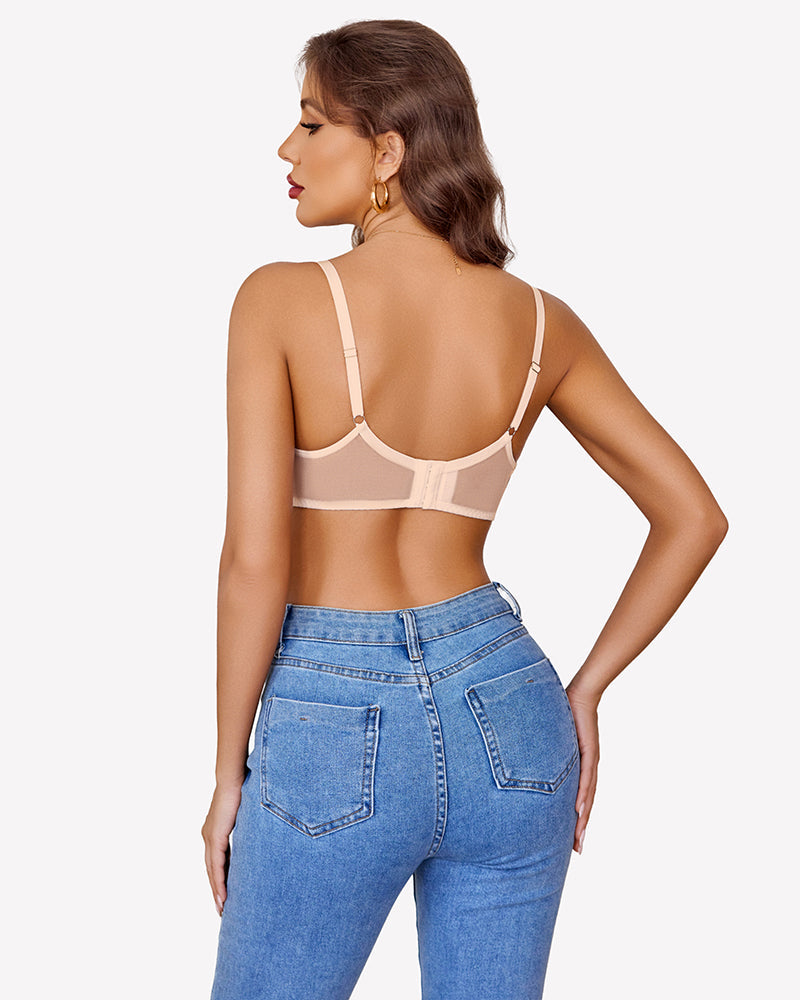 Lace Underwire Bra Mesh Unlined Bra