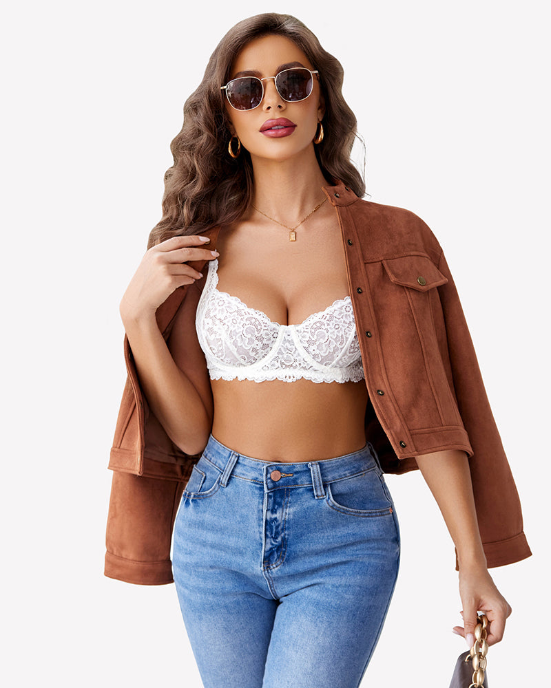 Lace Underwire Bra Mesh Unlined Bra