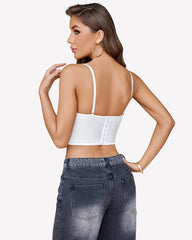 Bustier Tops V Neck Lace Bralettes Corset