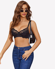 Lace Mesh Underwire Unlined Bra