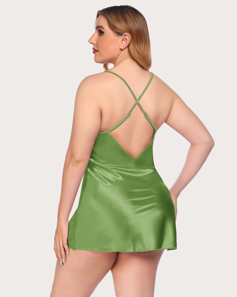 FPrint Satin Lace Sleepwear