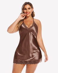 Plus Size Satin Lace Nightgown