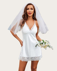 Wedding Satin Lace Full Slips Sleepwear
