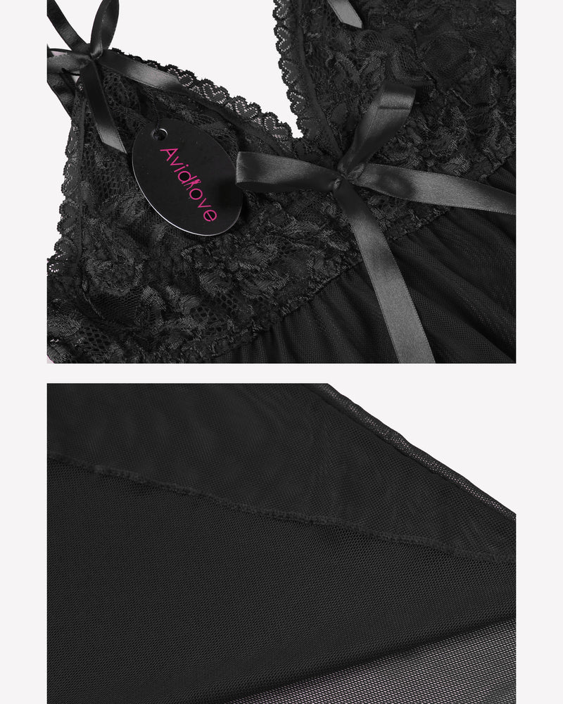 V Neck Lace Babydoll Boudoir Outfits