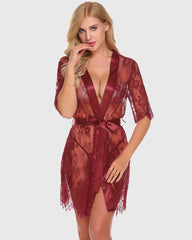 Kimono Robe FSheer Lace Lingerie