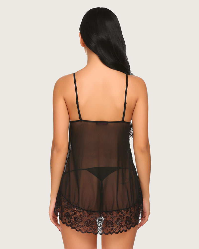 Leopard Lace Babydoll Lingerie