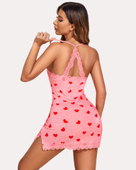 Heart Print Cotton Nightgown