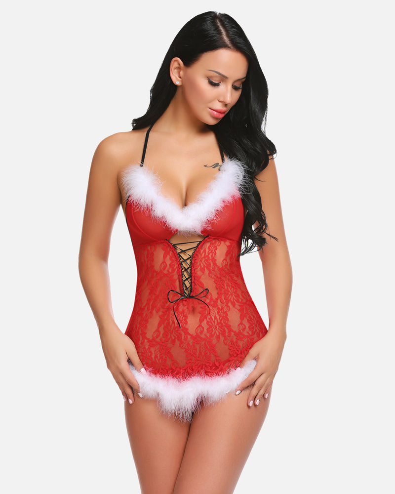 Christmas Santa Lingerie Teddy