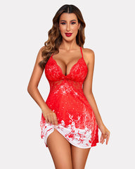 Christmas Lingerie Lace Sleepwear