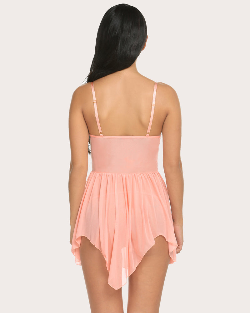 Lace V Neck Strap Sleepwear Dress
