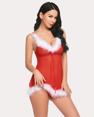 Santa Dress Red Lace Chemise