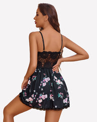 FPrint V-Neck Full Slip Dress