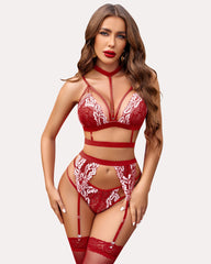 Color Lace Bra And Panty Set