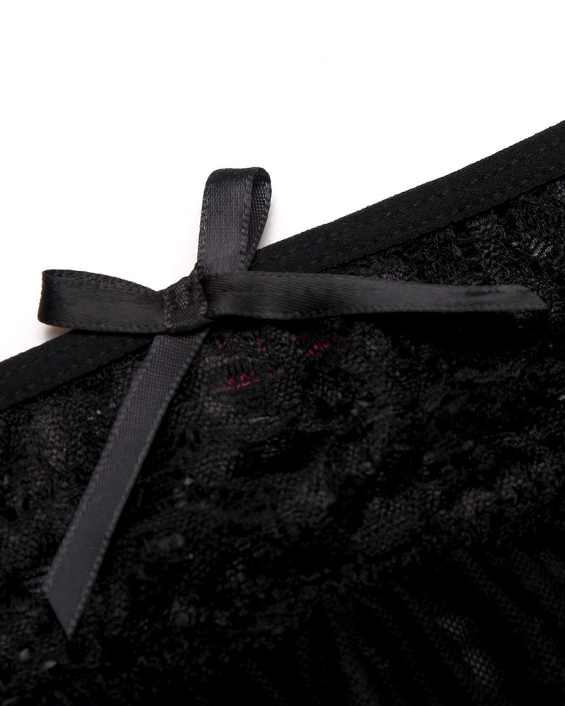 3 Piece Sets Lace Bralette, Skirt with Panty