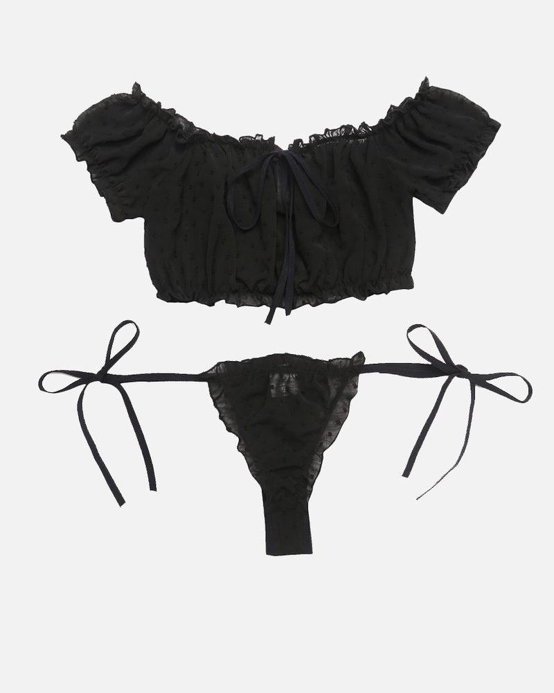 Mesh Bra and Panty Lingerie Set