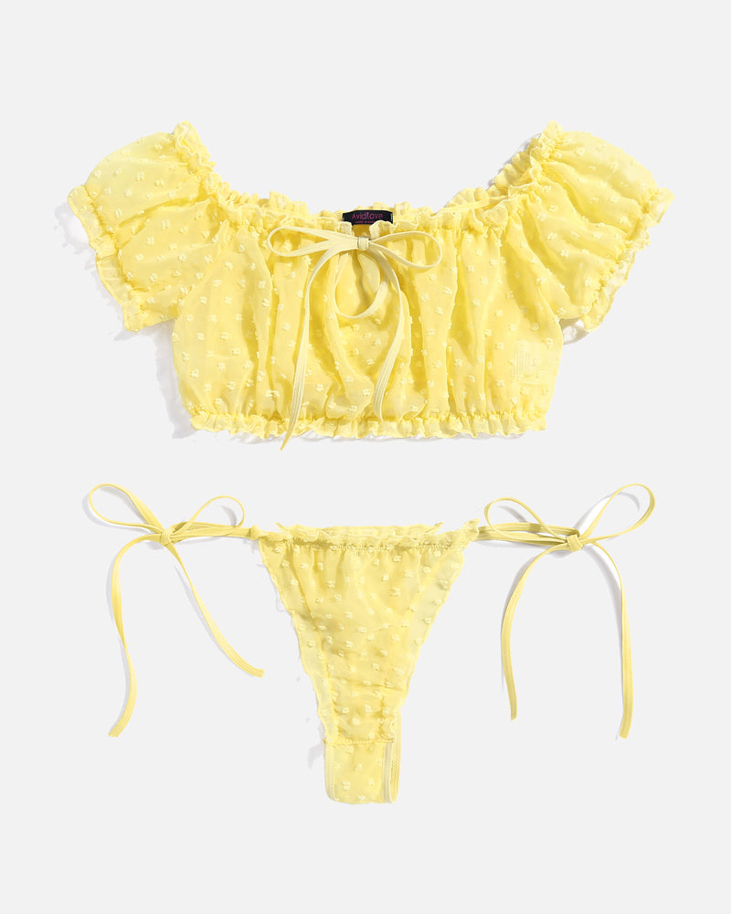 Lace Ruffle Bra and Panty Set