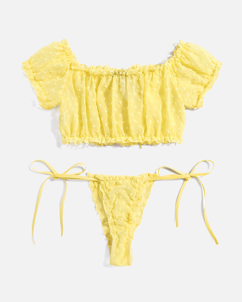Lace Ruffle Bra and Panty Set
