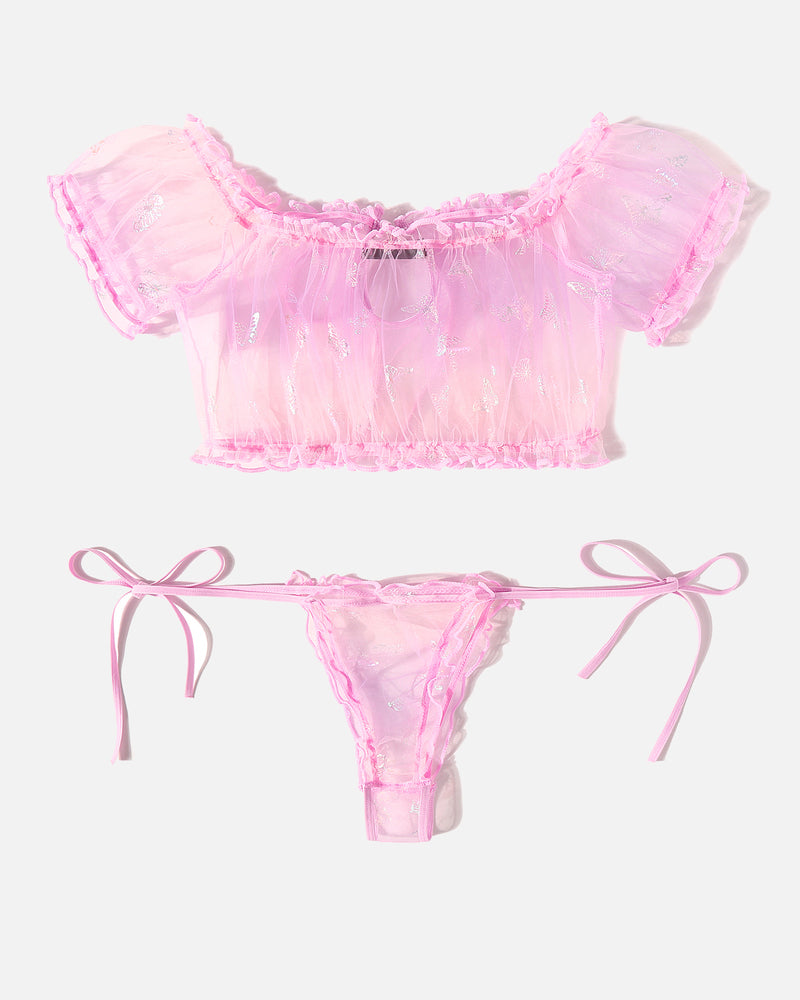 Leopard Ruffle Bra and Panty Set