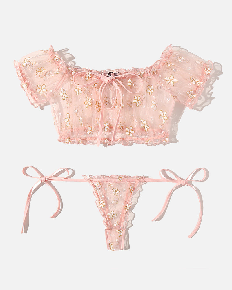 Leopard Ruffle Bra and Panty Set