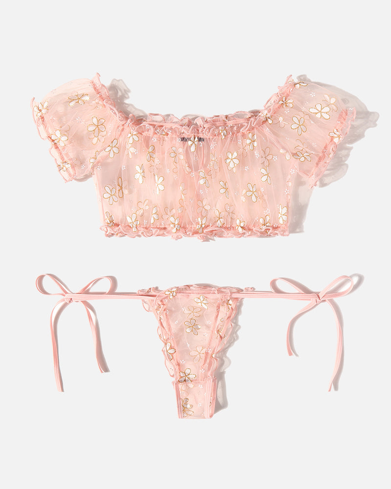 Leopard Ruffle Bra and Panty Set