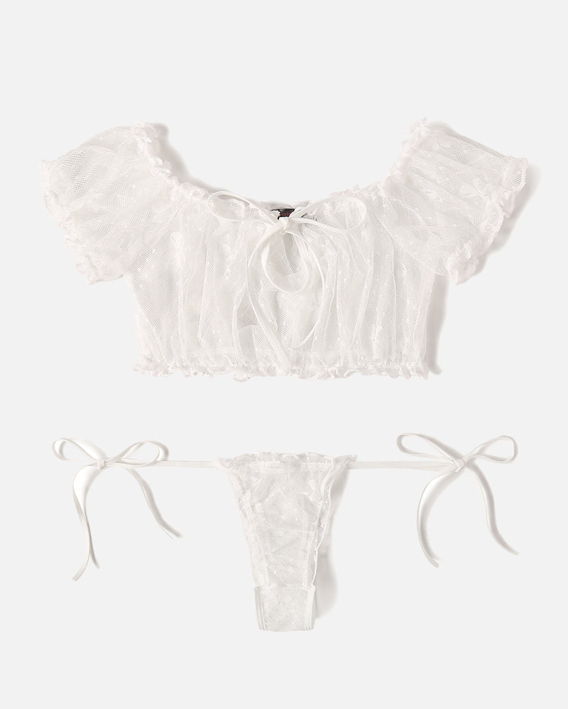 Lace Ruffle Bra and Panty Set