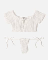 Lace Ruffle Bra and Panty Set