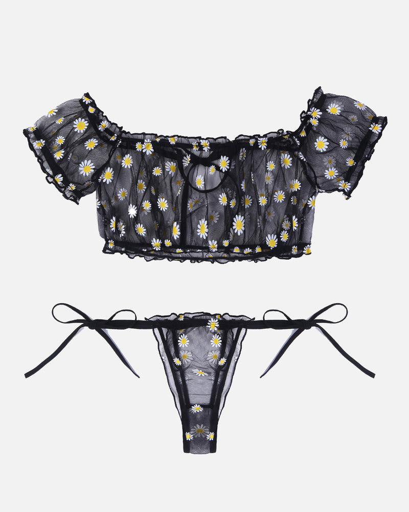 FMesh Ruffle Lingerie Set
