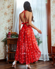 Christmas Mosaic Lace Mesh Dress